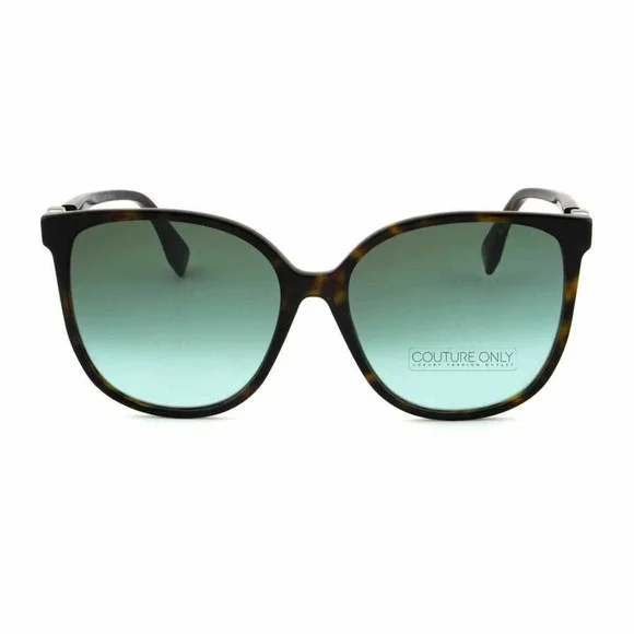 New Fendi Women Oversized Sunglasses FF-0374S-086-EQ Havana Brown Rectangular - Picture 1 of 8